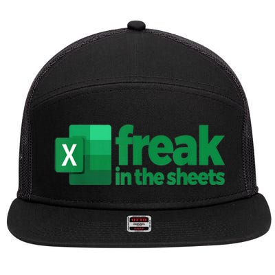 Freak In The Sheets Excel Funny Office 7 Panel Mesh Trucker Snapback Hat