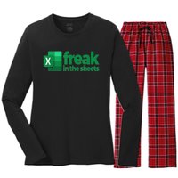 Freak In The Sheets Excel Funny Office Women's Long Sleeve Flannel Pajama Set 