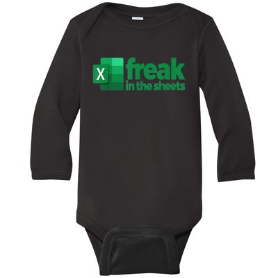 Freak In The Sheets Excel Funny Office Baby Long Sleeve Bodysuit