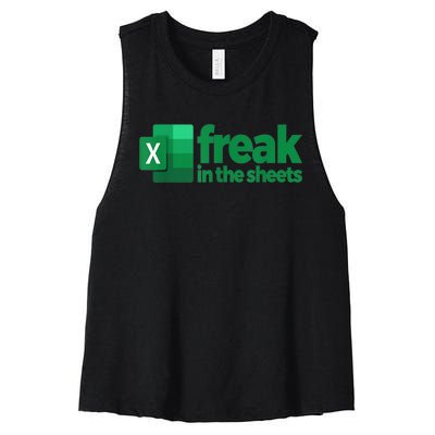 Freak In The Sheets Excel Funny Office Women's Racerback Cropped Tank