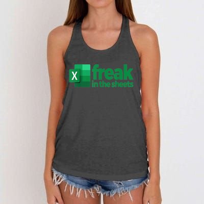 Freak In The Sheets Excel Funny Office Women's Knotted Racerback Tank