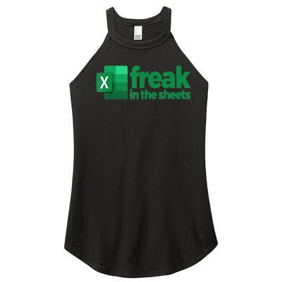 Freak In The Sheets Excel Funny Office Women's Perfect Tri Rocker Tank