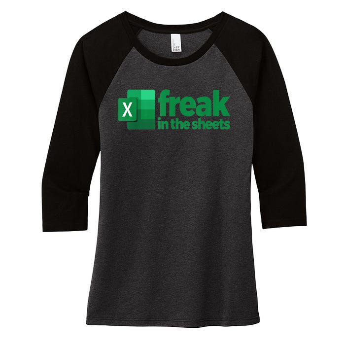 Freak In The Sheets Excel Funny Office Women's Tri-Blend 3/4-Sleeve Raglan Shirt