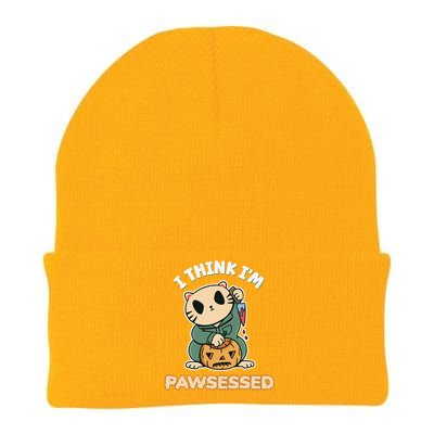 Funny I Think Im Pawsessed Possessed Fur Parent Halloween Knit Cap Winter Beanie