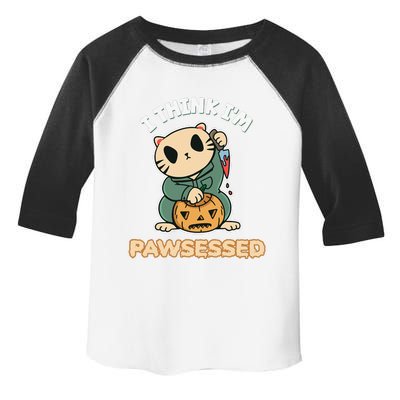 Funny I Think Im Pawsessed Possessed Fur Parent Halloween Toddler Fine Jersey T-Shirt