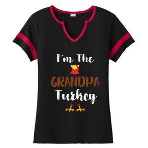 Funny Im The Grandpa Turkey Thanksgiving Family Matching Gift Ladies Halftime Notch Neck Tee