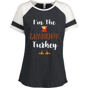 Funny Im The Grandpa Turkey Thanksgiving Family Matching Gift Enza Ladies Jersey Colorblock Tee