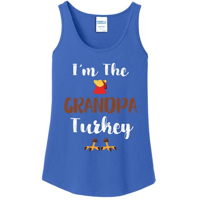 Funny Im The Grandpa Turkey Thanksgiving Family Matching Gift Ladies Essential Tank