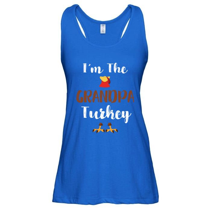 Funny Im The Grandpa Turkey Thanksgiving Family Matching Gift Ladies Essential Flowy Tank