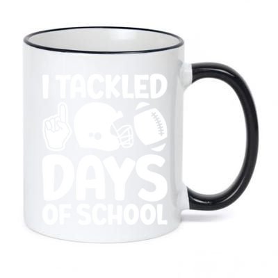 Funny I Tackled 100 Days Of School Smarter Football American Gift 11oz Black Color Changing Mug