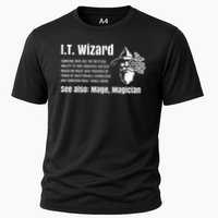 Funny Information Technology Support Computer Tech It Wizard Cooling Performance Crew T-Shirt