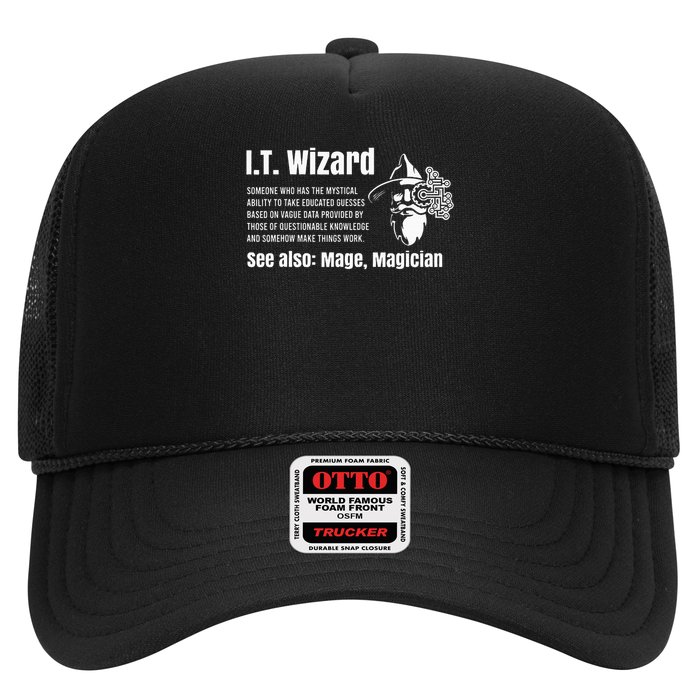 Funny Information Technology Support Computer Tech It Wizard Trucker Hat