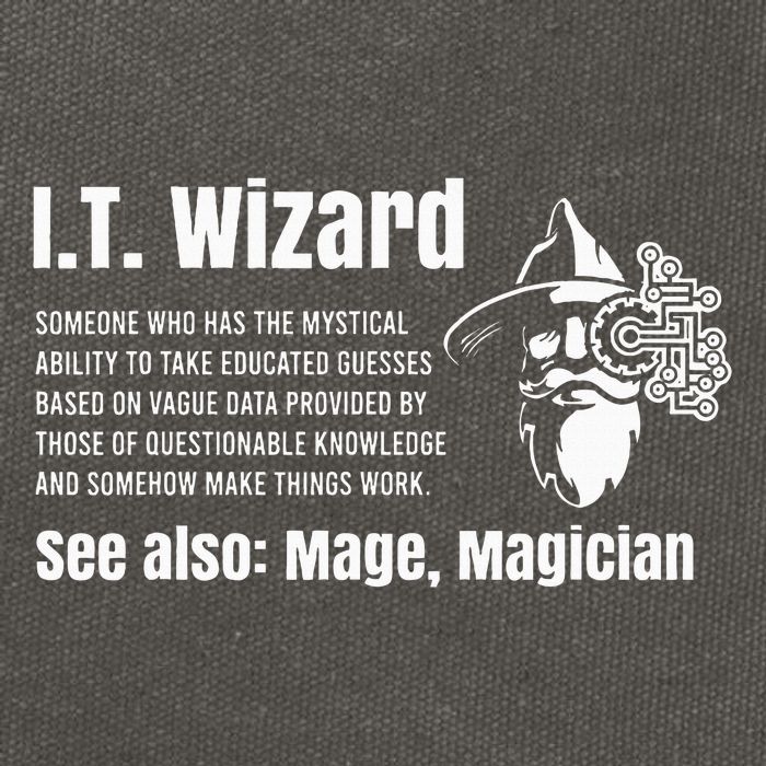 Funny Information Technology Support Computer Tech It Wizard Cotton Canvas Backpack