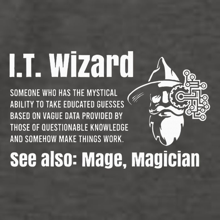 Funny Information Technology Support Computer Tech It Wizard Vector Backpack