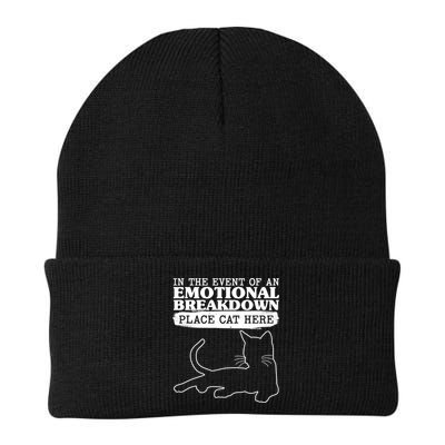 Funny In The Event Of An Emotional Breakdown Place Cat Here Beanie