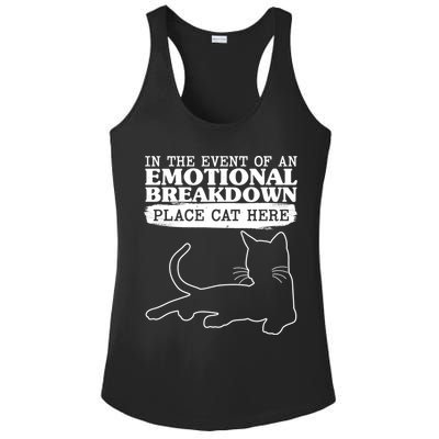 Funny In The Event Of An Emotional Breakdown Place Cat Here Ladies PosiCharge Competitor Racerback Tank