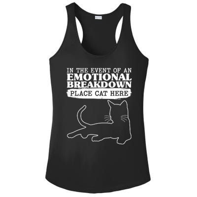 Funny In The Event Of An Emotional Breakdown Place Cat Here Ladies PosiCharge Competitor Racerback Tank