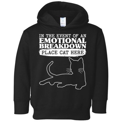 Funny In The Event Of An Emotional Breakdown Place Cat Here Toddler Hoodie