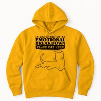 Funny In The Event Of An Emotional Breakdown Place Cat Here Hoodie