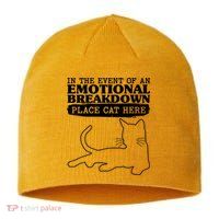 Funny In The Event Of An Emotional Breakdown Place Cat Here Sustainable Beanie