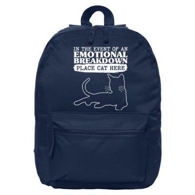 Funny In The Event Of An Emotional Breakdown Place Cat Here 16 in Basic Backpack