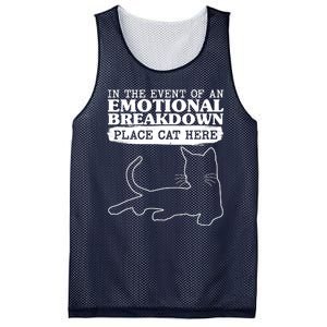 Funny In The Event Of An Emotional Breakdown Place Cat Here Mesh Reversible Basketball Jersey Tank