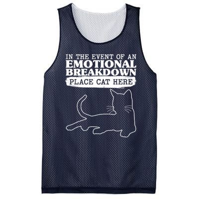 Funny In The Event Of An Emotional Breakdown Place Cat Here Mesh Reversible Basketball Jersey Tank