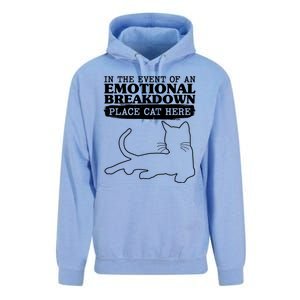 Funny In The Event Of An Emotional Breakdown Place Cat Here Unisex Surf Hoodie