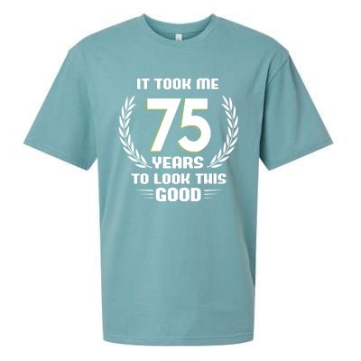 Funny It Took Me 75 Years To Look This Good Happy 75th Birthday Sueded Cloud Jersey T-Shirt