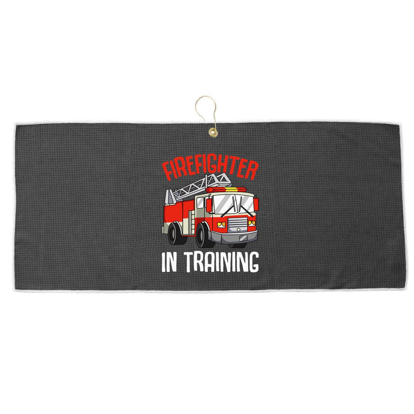 Firefighter in Training Fireman funny Firefighting Large Microfiber Waffle Golf Towel