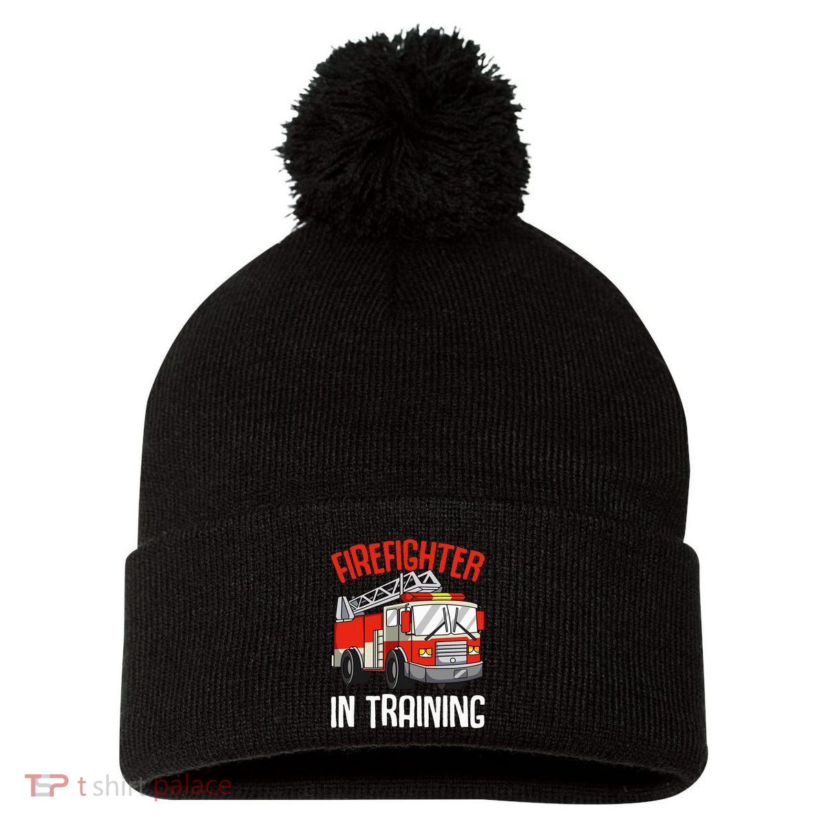 Firefighter in Training Fireman funny Firefighting Pom Pom 12in Knit Beanie