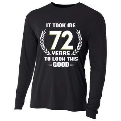 Funny It Took Me 72 Years To Look This Good Happy 72nd Birthday Cooling Performance Long Sleeve Crew