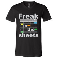 Freak In The Sheets Funny Accountant Analyst Secretary V-Neck T-Shirt