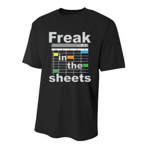 Freak In The Sheets Funny Accountant Analyst Secretary Youth Performance Sprint T-Shirt