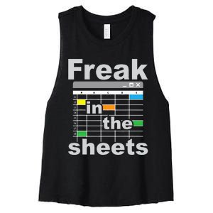 Freak In The Sheets Funny Accountant Analyst Secretary Women's Racerback Cropped Tank