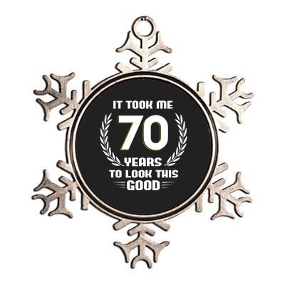 Funny It Took Me 70 Years To Look This Good Happy 70th Birthday Metallic Star Ornament