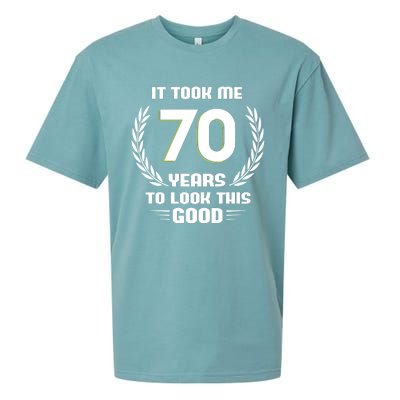 Funny It Took Me 70 Years To Look This Good Happy 70th Birthday Sueded Cloud Jersey T-Shirt