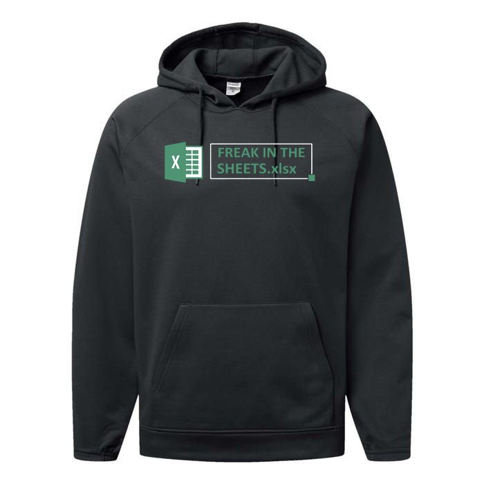 Freak In The Sheets Funny Excel Performance Fleece Hoodie