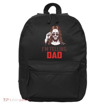 Funny Im Telling Dad Religious Christian Jesus Meme Easter 16 in Basic Backpack