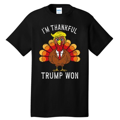 Funny IM Thankful Trump Won Took America Back Thanksgiving Tall T-Shirt