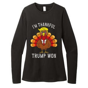 Funny IM Thankful Trump Won Took America Back Thanksgiving Womens CVC Long Sleeve Shirt