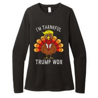 Funny IM Thankful Trump Won Took America Back Thanksgiving Womens CVC Long Sleeve Shirt