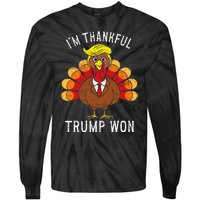 Funny IM Thankful Trump Won Took America Back Thanksgiving Tie-Dye Long Sleeve Shirt