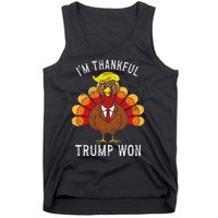 Funny IM Thankful Trump Won Took America Back Thanksgiving Tank Top