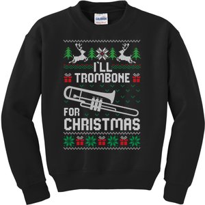 Funny ILl Trombone For Christmas Ugly Xmas Pajama Gift Kids Sweatshirt