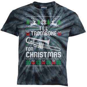 Funny ILl Trombone For Christmas Ugly Xmas Pajama Gift Kids Tie-Dye T-Shirt