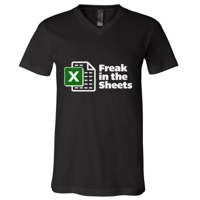 Freak In The Sheets Excel Spreadsheet File Data V-Neck T-Shirt