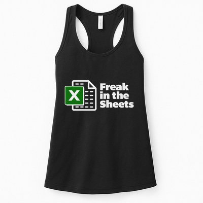 Freak In The Sheets Excel Spreadsheet File Data Women's Racerback Tank