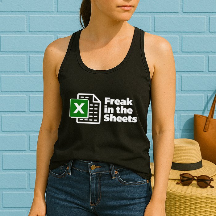Freak In The Sheets Excel Spreadsheet File Data Women's Racerback Tank
