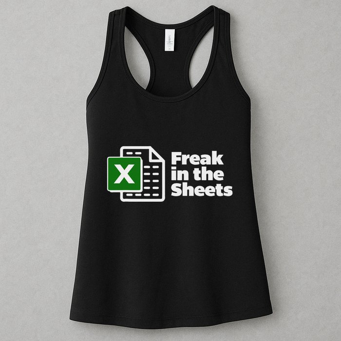 Freak In The Sheets Excel Spreadsheet File Data Women's Racerback Tank